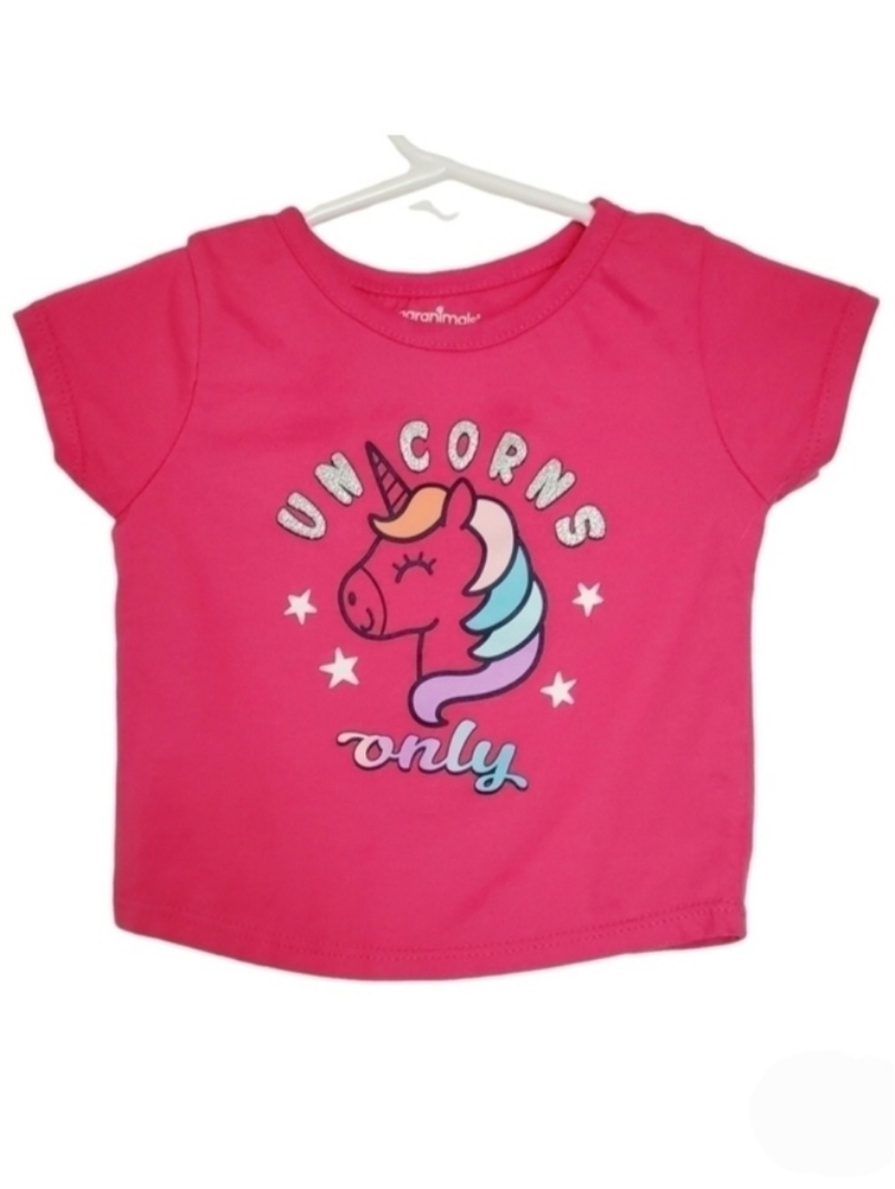 K1319 * Garanimals Unicorns Only Girls Tee Magenta Size 0-3M